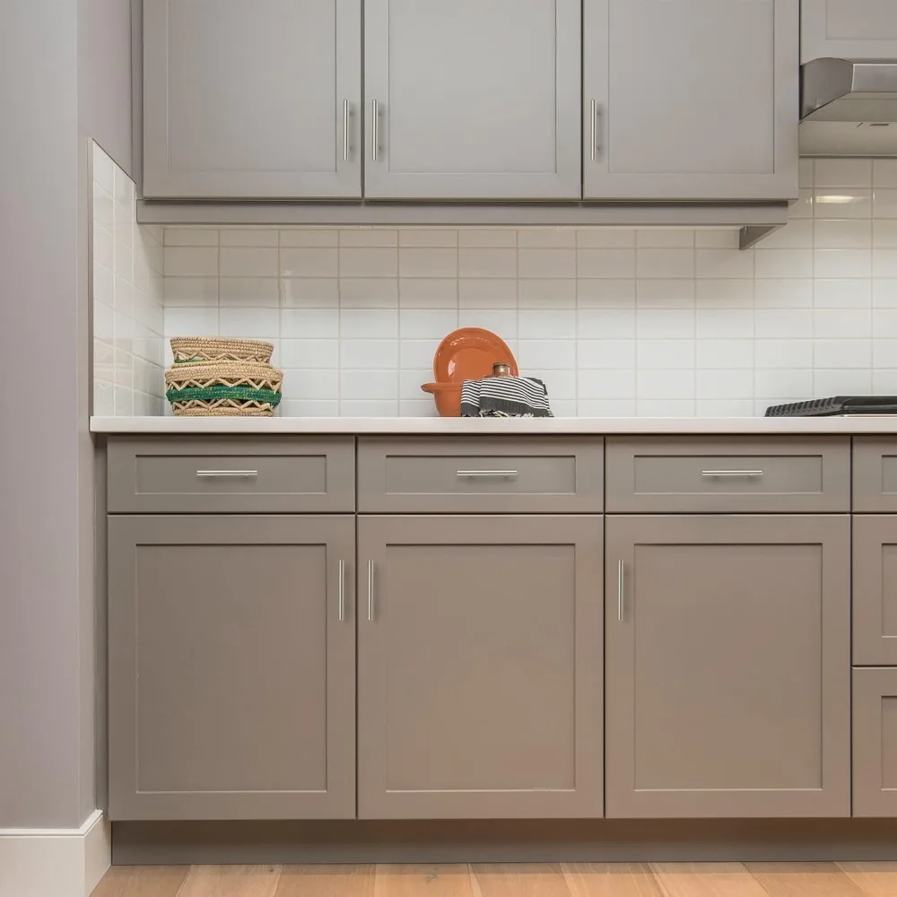 Maniglia per armadio Euro Bar da 20 pezzi Maniglia in acciaio inossidabile al nichel satinato Maniglia per porta dell'armadio moderna e semplice Argento spazzolato