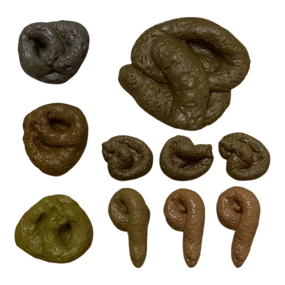 10Pcs Realistic Fake Poop Prank Props April Fools Day Joke Supplies Gag Gift Fun Surprise Lifelike Appearance Easy to Clean