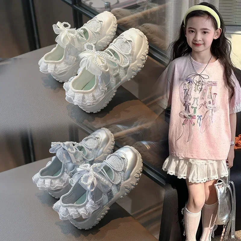 

Large Grip Sole Children Sneakers Flexible Upper Sports Shoes Shock Absorption Design Comfort Footwear for Running and Outdoor