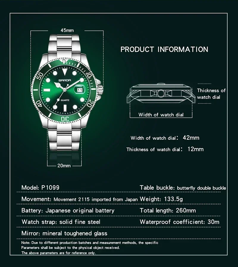 SANDA 1099 модные простые мужские кварцевые часы с ремешком из нержавеющей стали светящиеся водонепроницаемые часы роскошные мужские часы Reloj Hombre