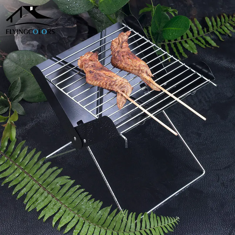 Grill Household Grill Outdoor Travel Portable With Stainless Steel Thick Folding Charcoal Grill Convenient 1pc