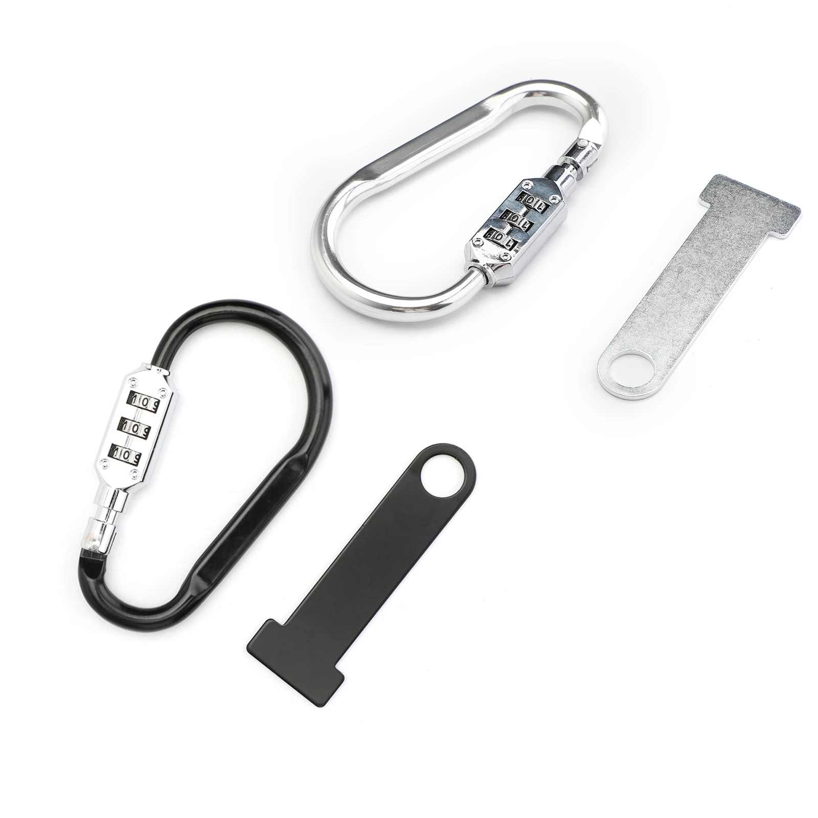 Helmet Lock Quick Release Buckle Fastener + T Bar for Motorcycle Scooter Biker Chrome