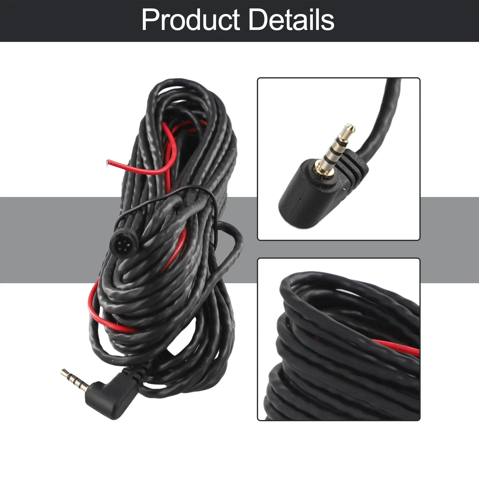 1*9.5m DC 12V Recorder Extension Cable 5 Pin Car Rear View Camera AV Cablecar Law Enforcement Recorder Parts