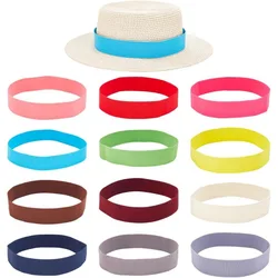 12 Colors Stretchable Hat Band Ribbon 12pcs Elastic Hat Band Ribbon Panama Hat Band Western Cowboy Hat Bands for Replacement