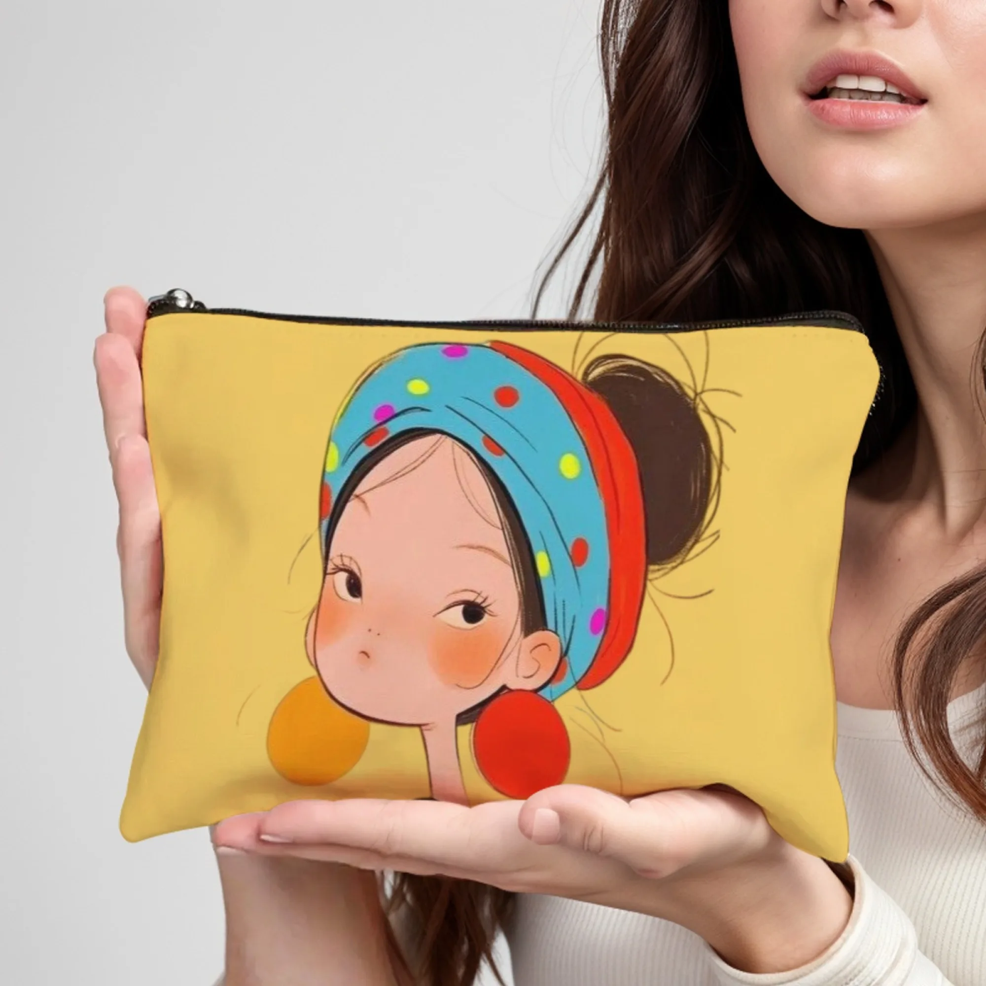 

A proud and colorful girl makeup bag lightweight portable cosmetic case with zipper closure ideal for women Christmas Gifts