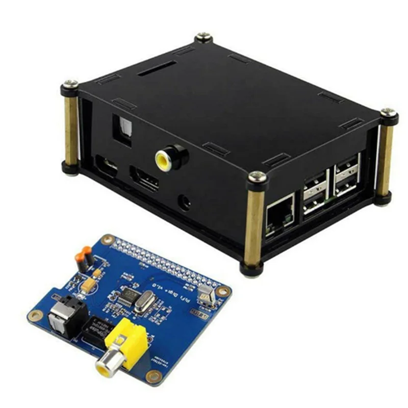 Placa de som digital HIFI Digi + I2S SPDIF Fibra óptica RCA para Raspberry Pi 3 /2 B +