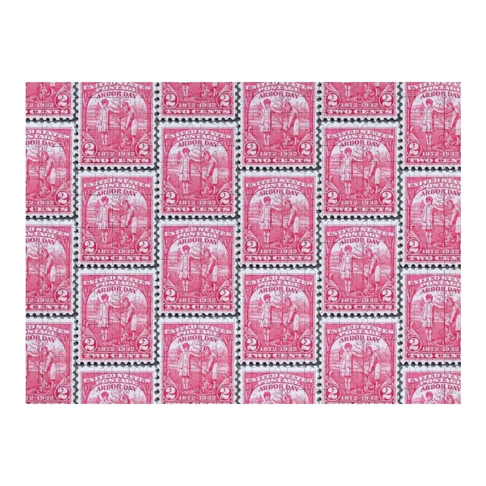 

Arbor Day 1932 Vintage Postage Stamp Jigsaw Puzzle Custom Gifts Wood Animals Puzzle