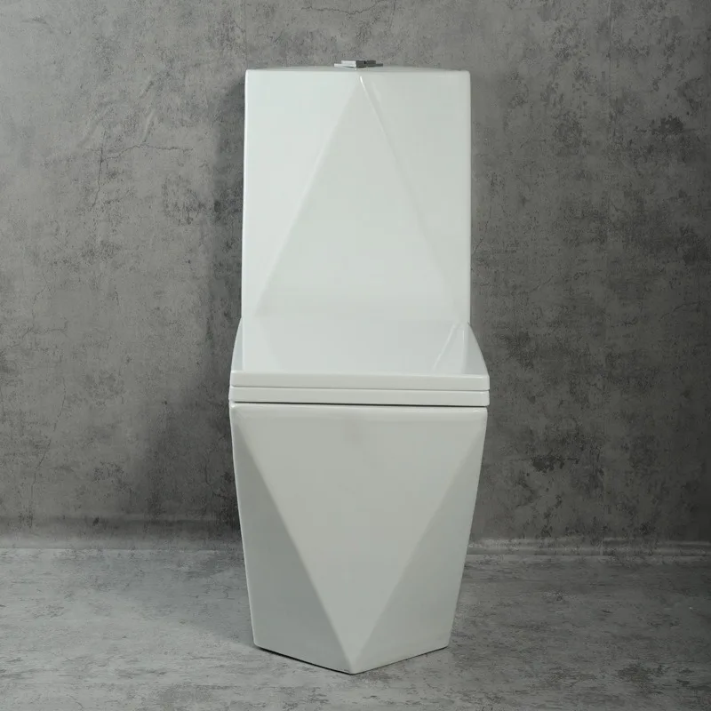 Foreign trade export one-piece toilet diamond-shaped toilet Chaozhou bathroom flush toilet water-saving household