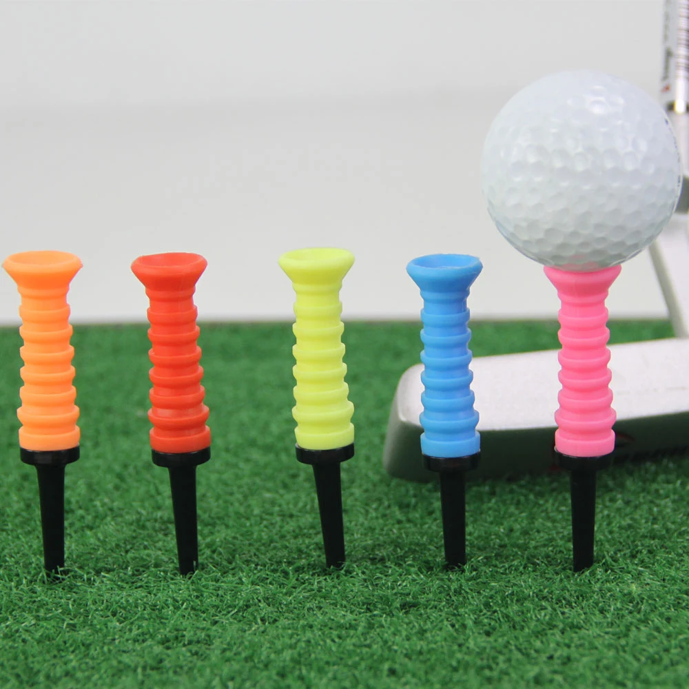 5Pcs/Pack Elastic Rubber Golf Tees Plastic Holder 83MM Supplies For Driver Durable Accessories