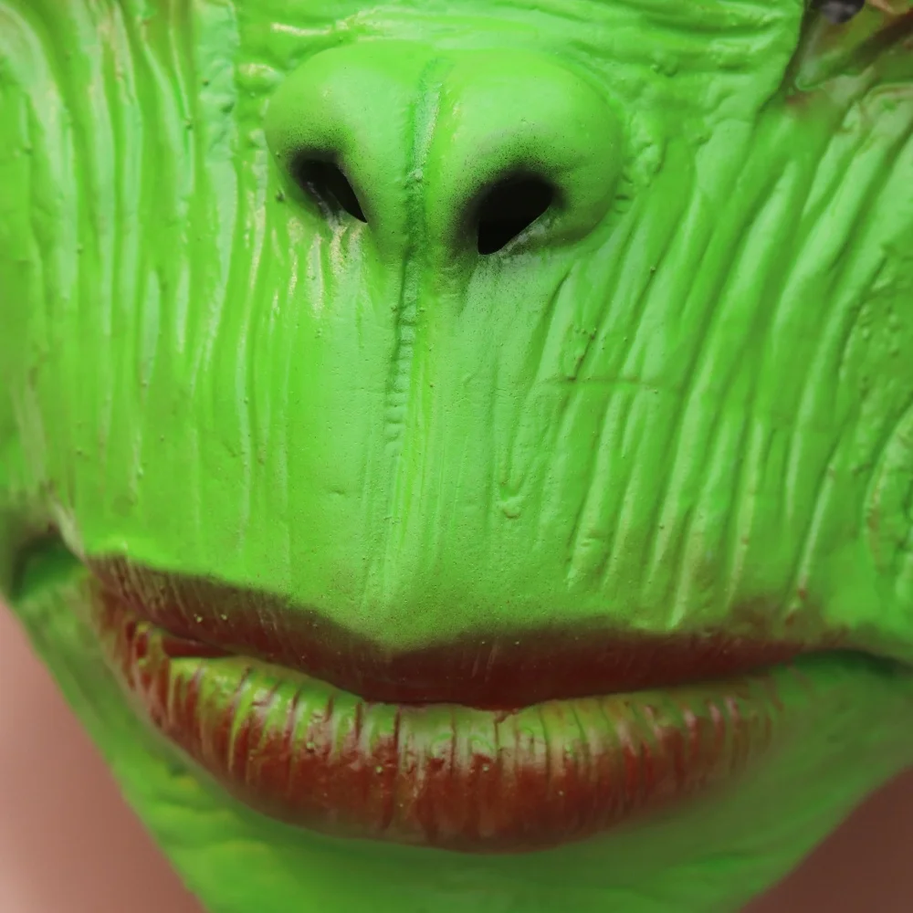Grüne Alien-Latexmaske Realistische Großaugige UFO-Gesichtsmaske Halloween Horror Cosplay Kostüm-Requisiten für Maskenball-Partys – Detail 8