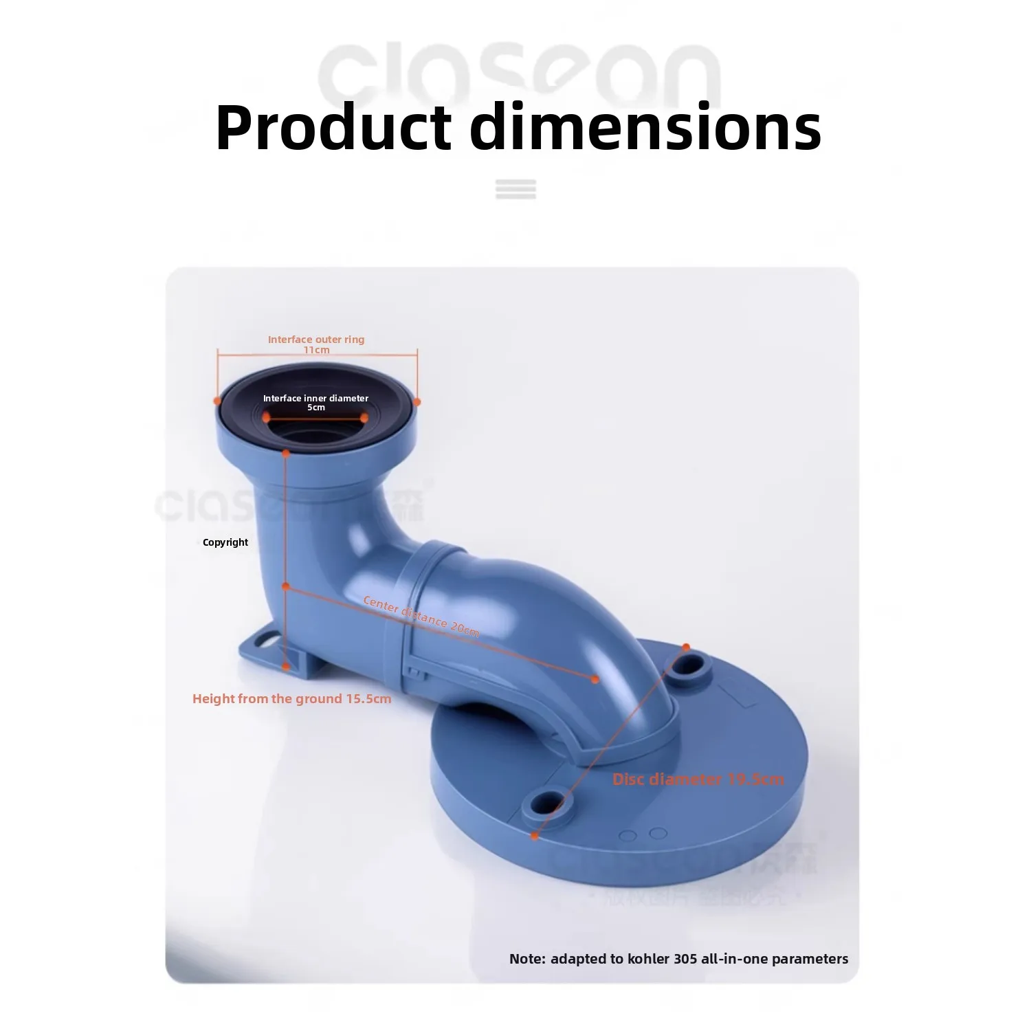smesiteli storeToilet Offset Flange Compatible with Fully Enclosed Waste Pipe Adjustable Drainage Kit