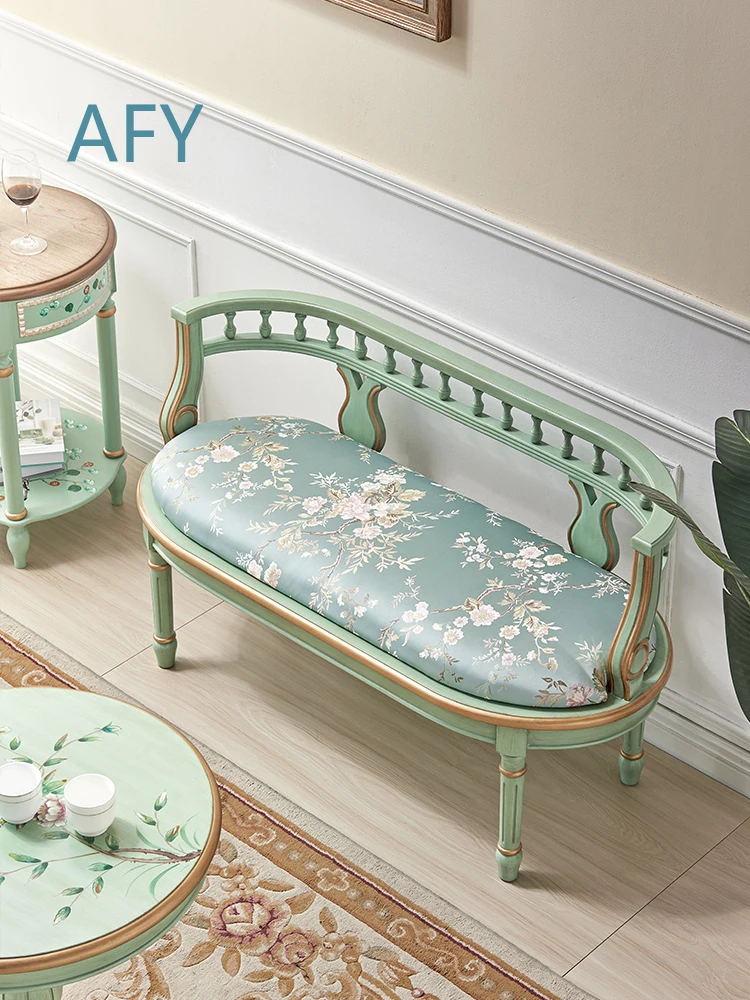 American Casual Table and Chair Combination for Retro Single Sofa Chair for Meeting Guests Negotiation Small Round Table with