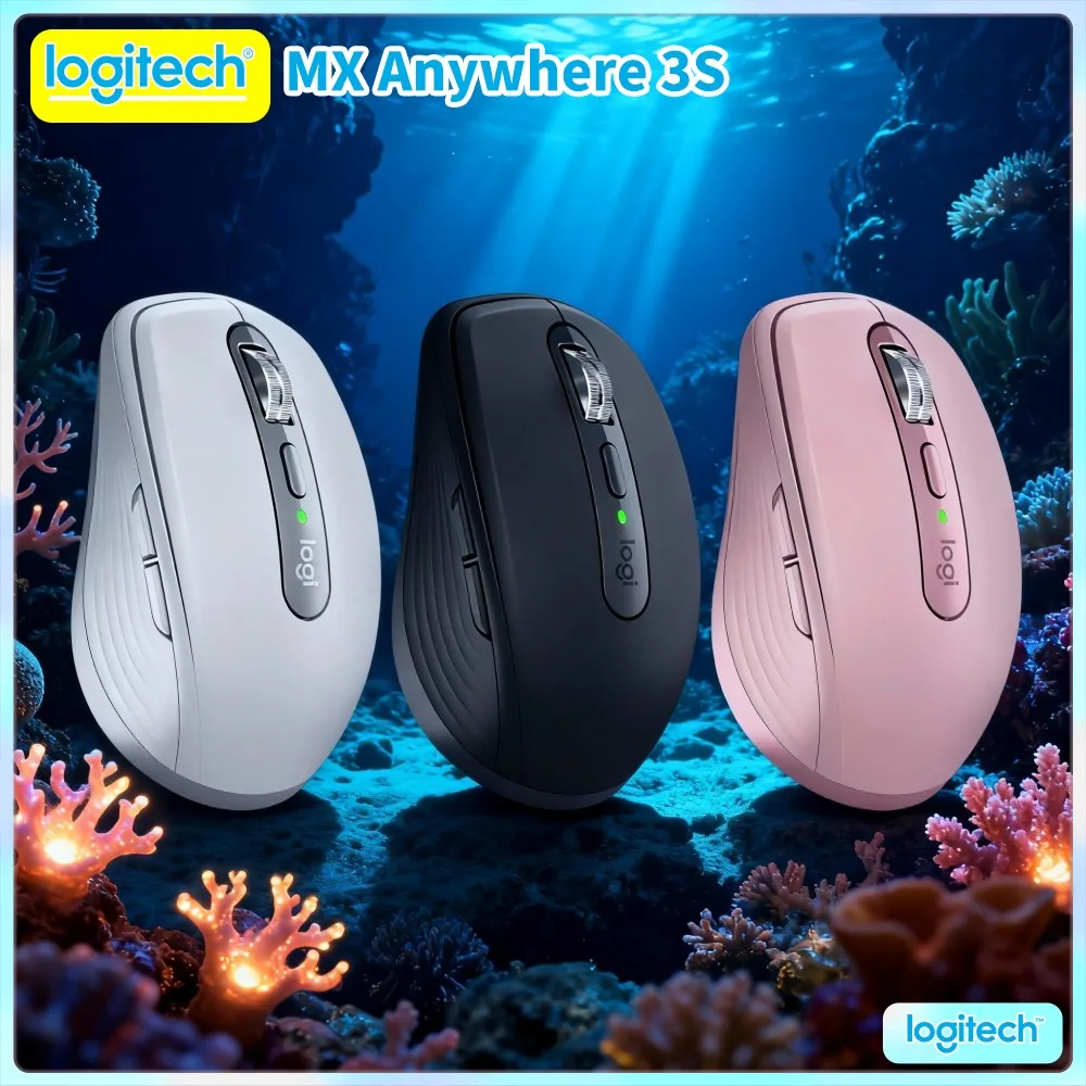 Logitech MX Anywhere 3S Office Mouse - 8000 DPI Darkfield, Magspeed Scroll, Silent Click, Multi-Device Sync For Work