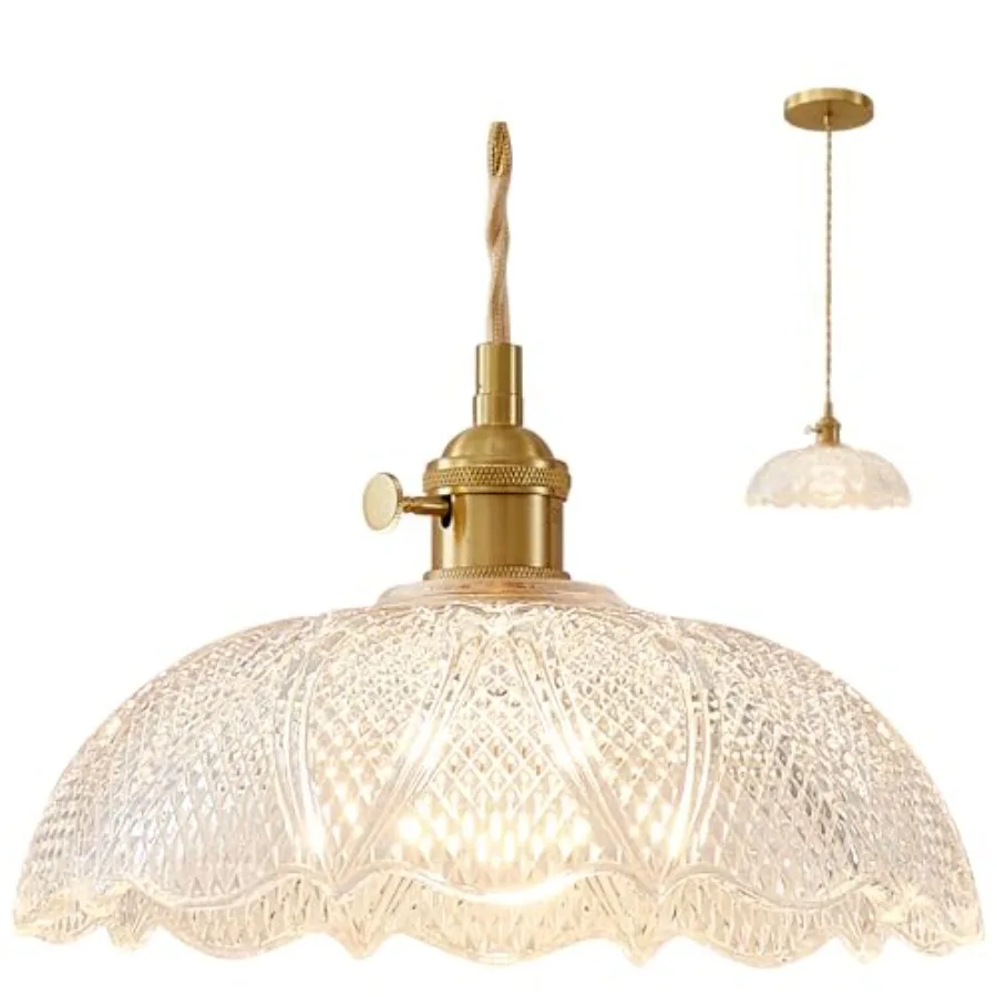 

Hanging Lamp9.8 Inch Pendant Lights Kitchen Island Braided Cord Hanging Pendant Light Flower Lampshade Vintage Hanging Lamp Far