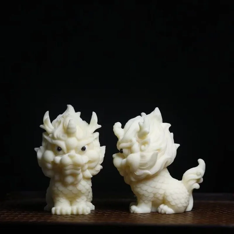 Unicorn Kirin Mascot Decorative Mini Statue  Chinese Characteristics Lucky Animals Cute Home Room, Office Car Ornaments