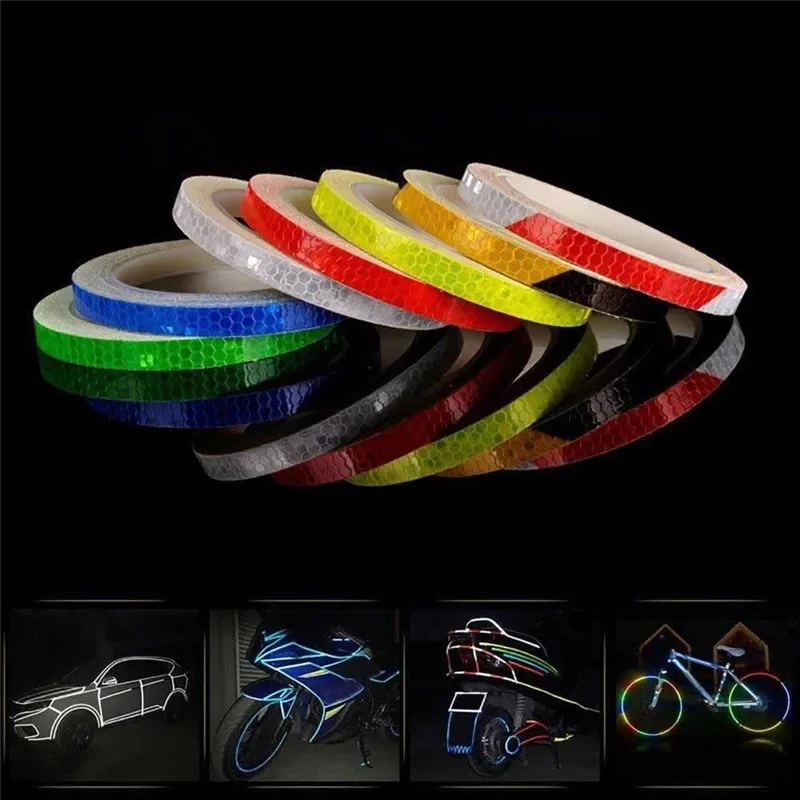 5/8m Motorcycle Car Luminous Reflective Sticker Reflective Tape Roll Bright Safety Auto Car Bicycle Cycling DIY Reflector Tape