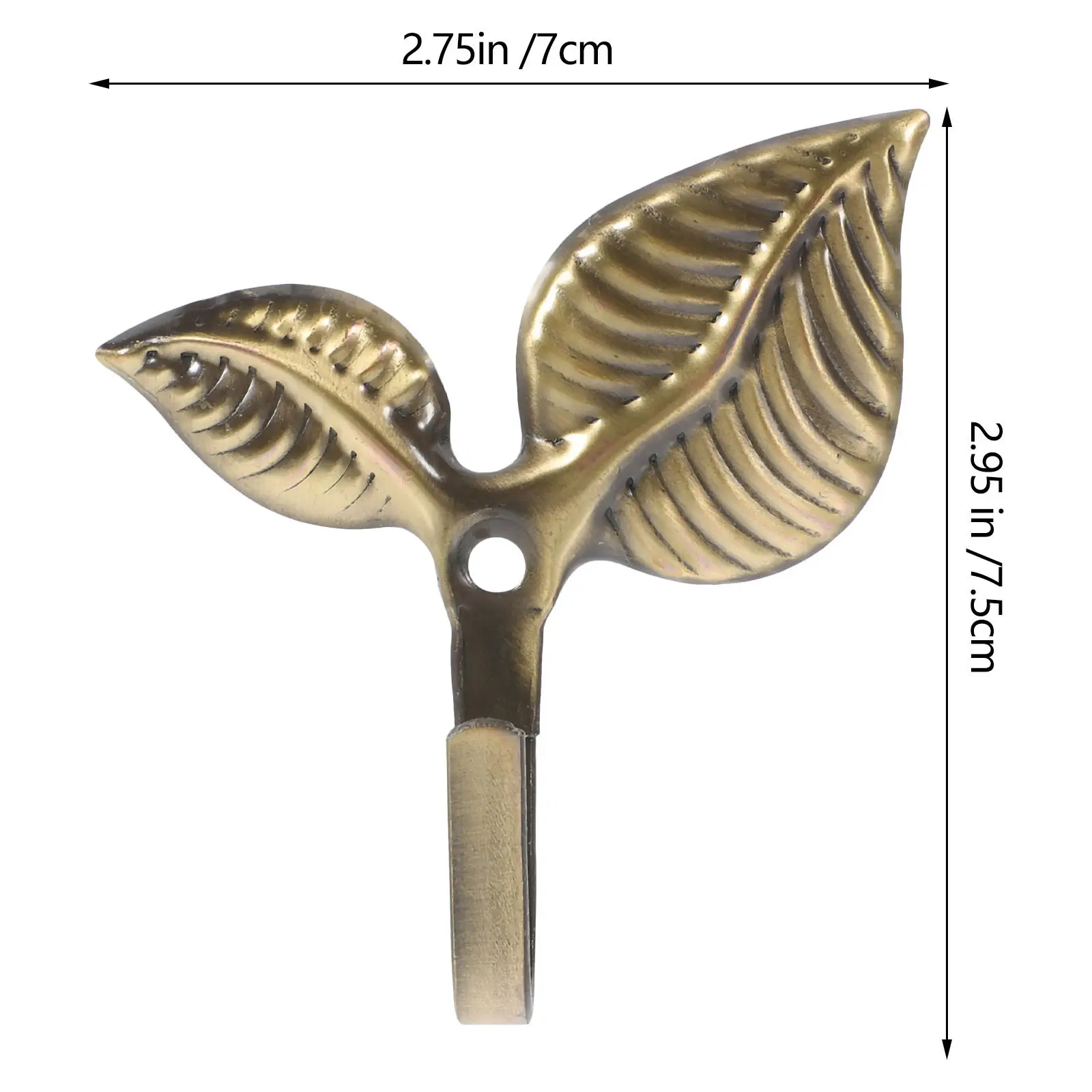 4Pcs Retro Leaf Wall Hooks Rustic Wrought Iron Decorative Coat Hooks Heavy Duty Metal Wall Mounted Storage Hangers