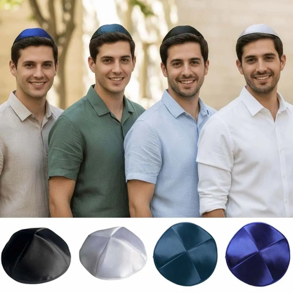 Premium Satin Silk Dome Cap Soft Smooth Solid Color Retro Top Hat Lightweight Exquisite Stitching Satin Round Cap