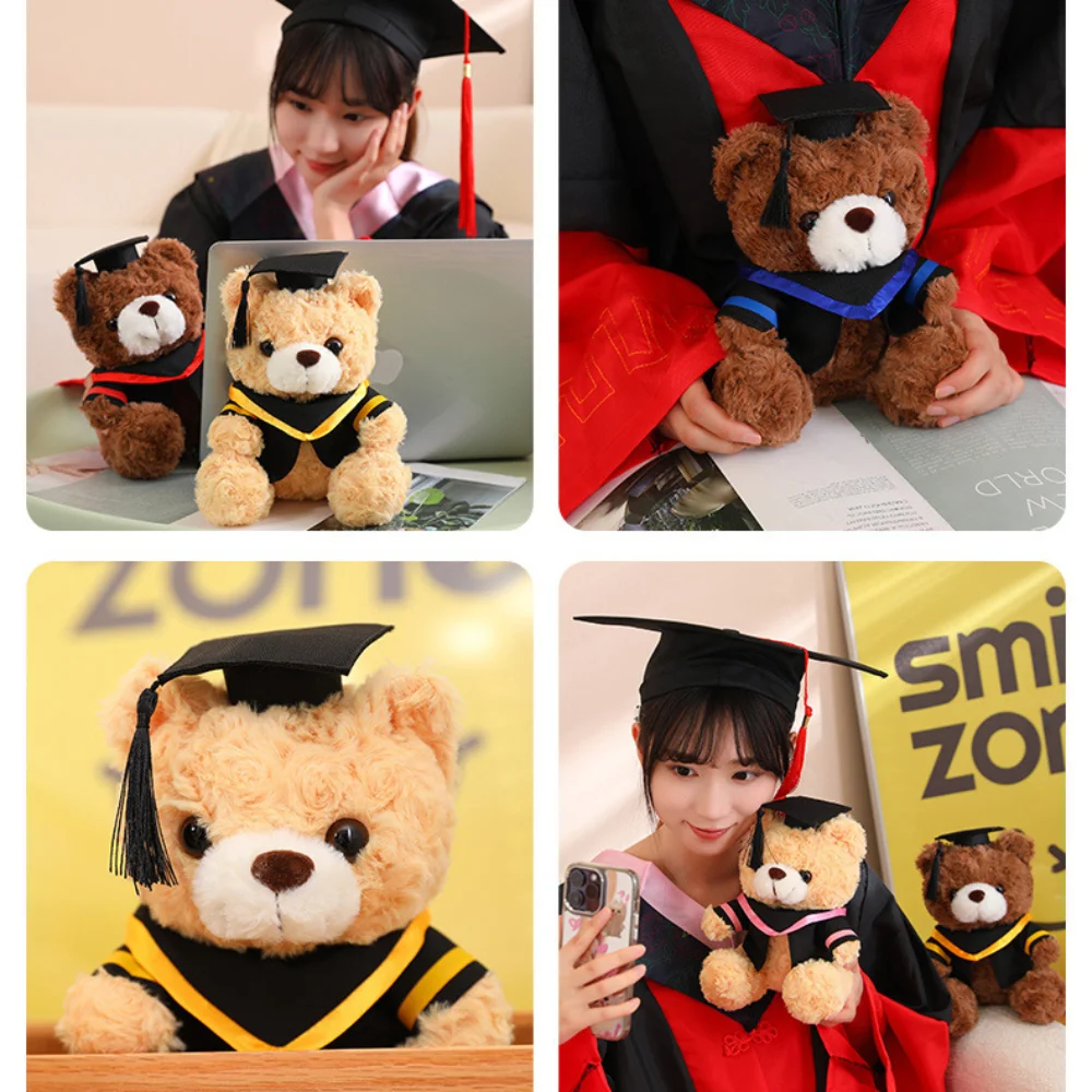 Cute 23cm Teddy Bear Small Graduation Gown Sitting Bear Graduate Students