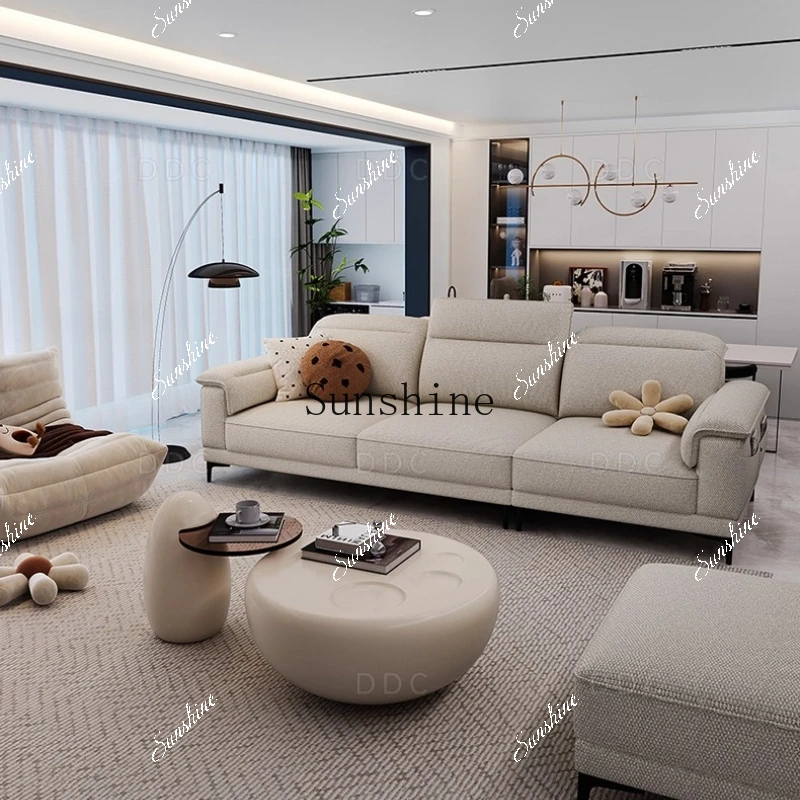 Italian minimalist cotton and linen fabric sofa combination modern minimalist living room adjustableN