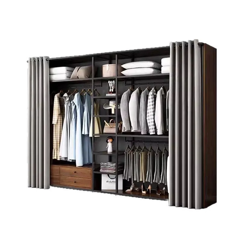 

Coat rack floor to ceiling bedroom hanger metal frame open wardrobe