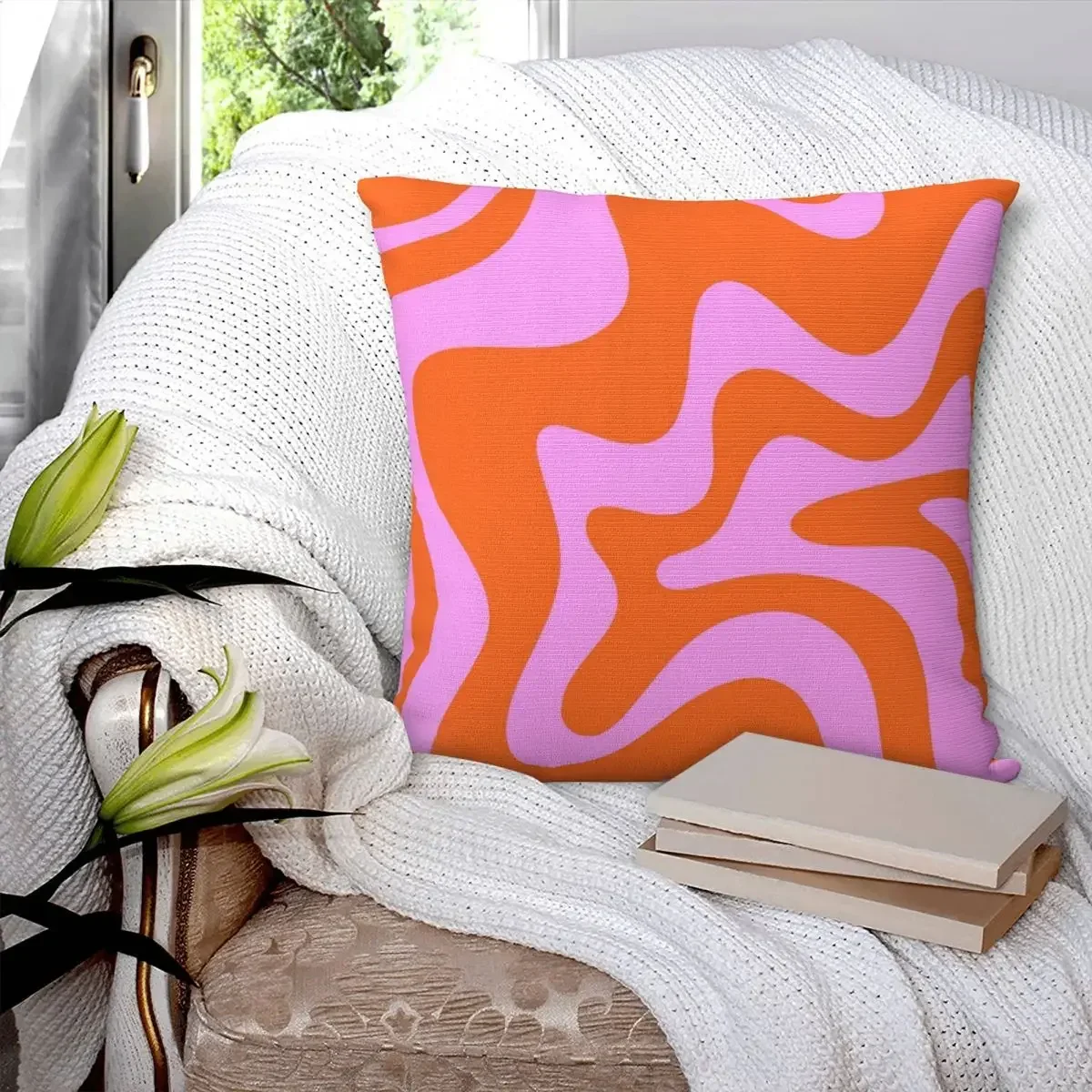 Hot Pink And Red-Orange Pillowcase Polyester Pillows Cover Cushion Comfort Throw Pillow Sofa Decorative Cushions Used for Home