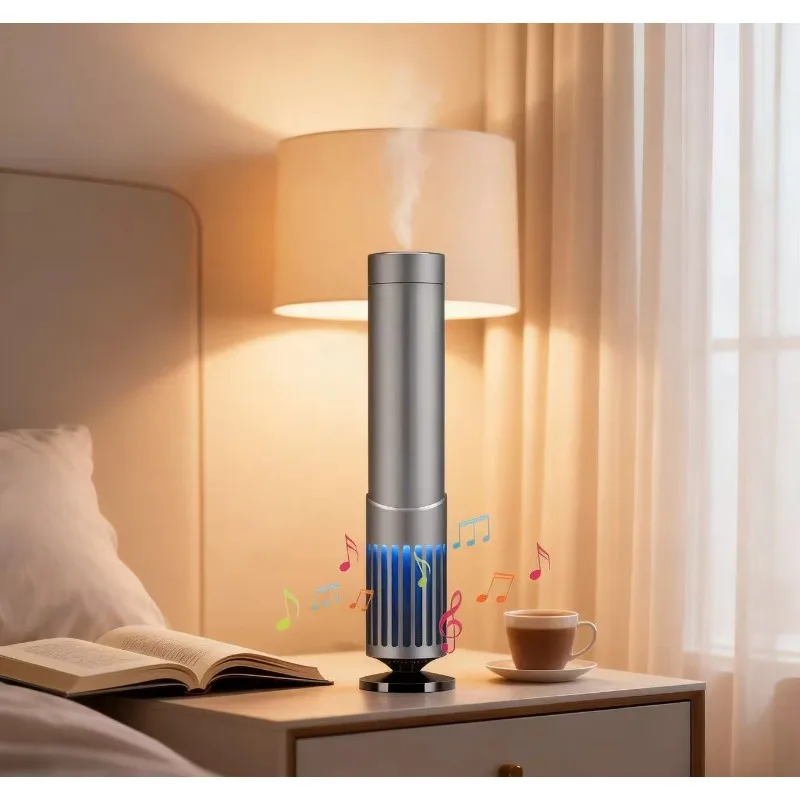 

New Arrivals 150ML Metal 2-in-1 Essential Oil Aroma Diffuser Smart Home Waterless Music Speaker Air Scent Diffuser Aroma Machine