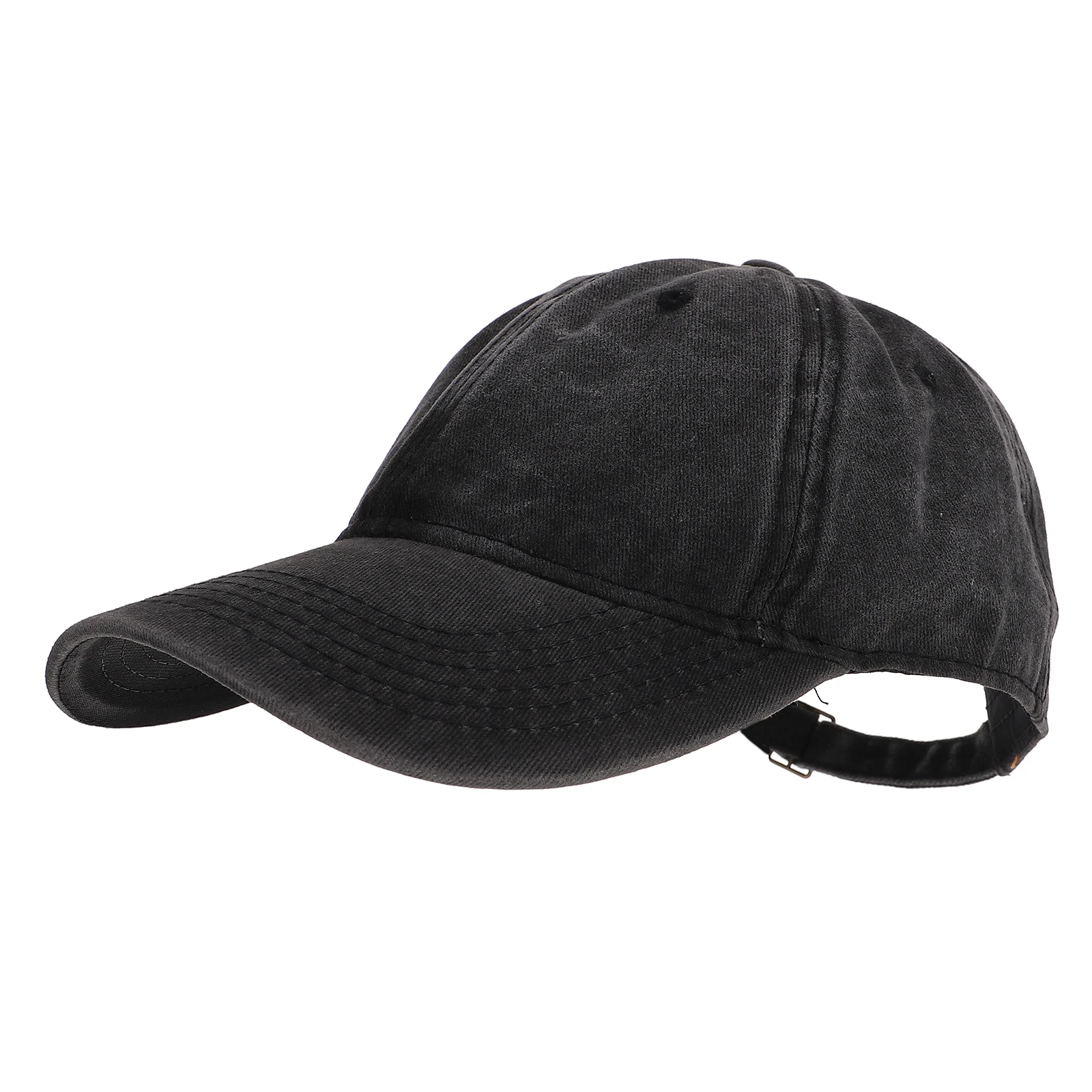 

Washed Baseball Cap Vintage Adjustable Black Outdoor Women Cotton Hats for Miss Fashionable Design Stylish Chic