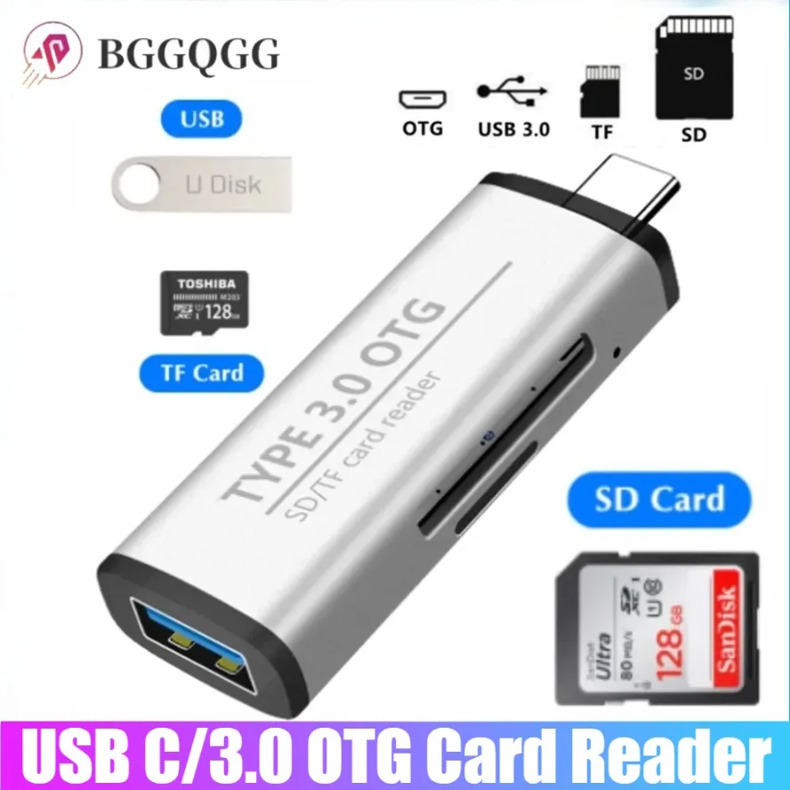 

Type C SD TF Card Reader High-Speed USB C To Micro SD/TF Card Adapter USB 3.0 Dual Slots Smart Memory Card Reader for PC Laptop