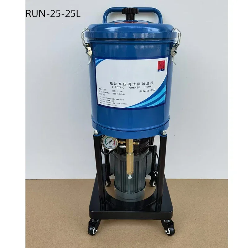 

New Electric High Pressure Lubricator Dry Oil Pump RUN-25-25L Electric Lubricator Grease Filler Butter Gun