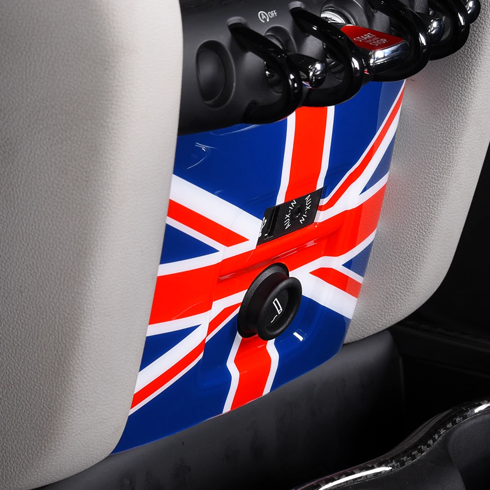 Union Jack Car Center Console Cigarette Lighter Panel Trim Sticker Protection For MINI Cooper F54 Clubman F60 Conutryman