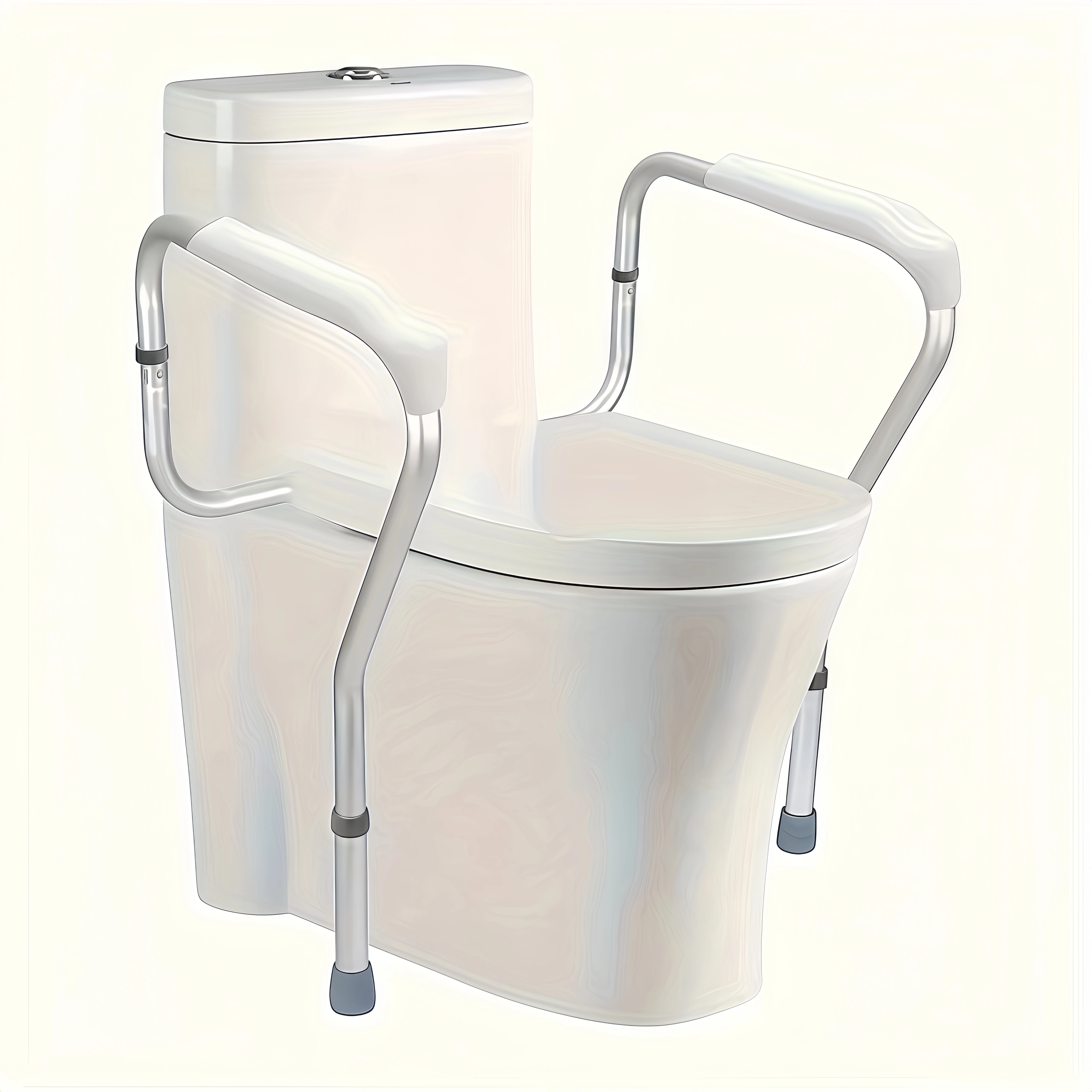 Barandilla de seguridad para inodoro, altura ajustable, material de aleación de aluminio, sin óxido, adecuada para ancianos y mujeres embarazadas, fácil de instalar