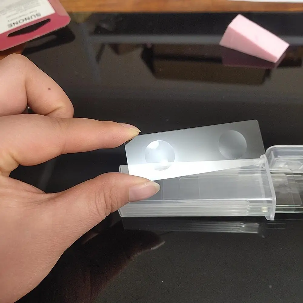 Coverslips de vidrio de cavidad de 1mm de espesor, portaobjetos de vidrio de microscopio cóncavo doble, cubierta de muestra en blanco de laboratorio reutilizable, 5 piezas