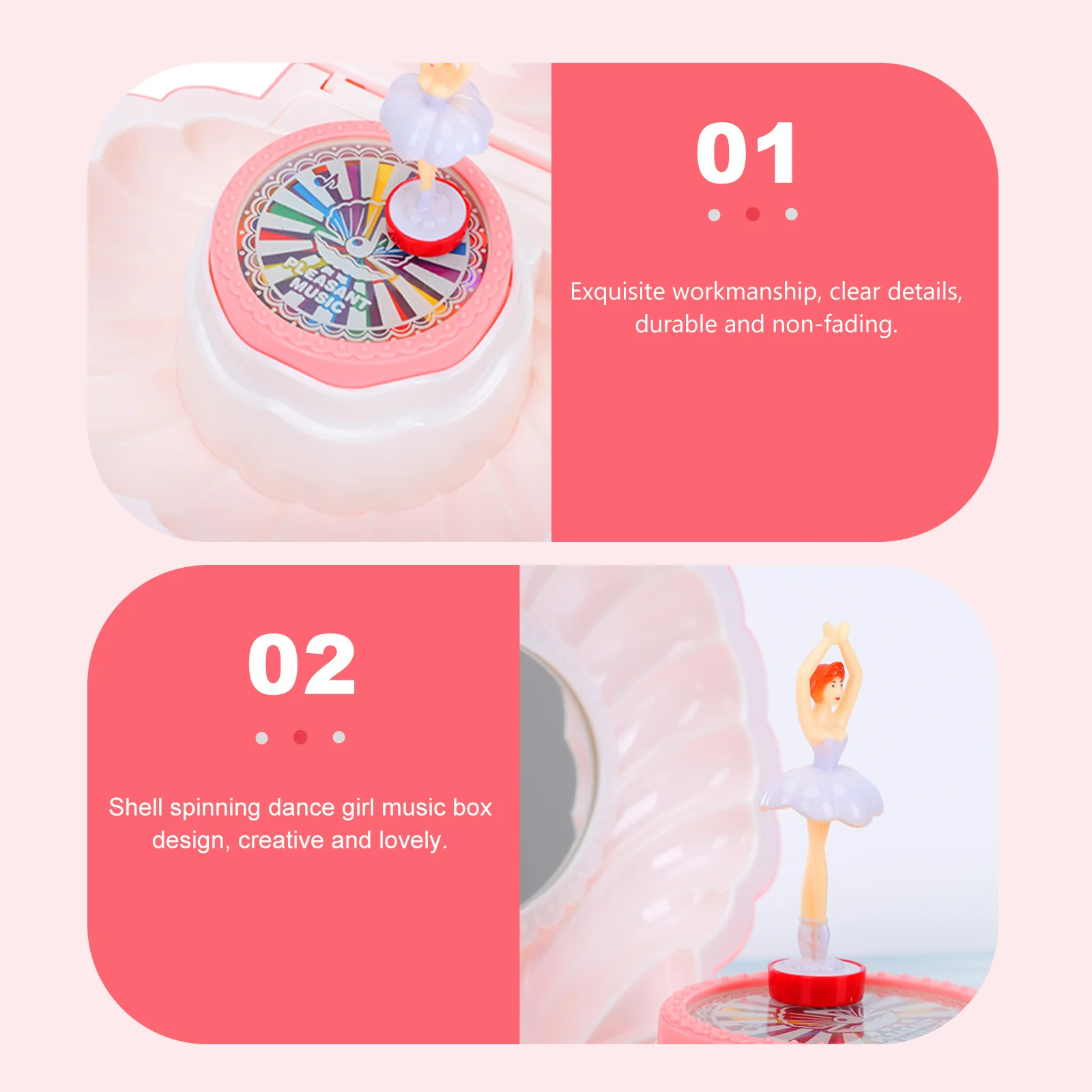 

Shell Modeling Musical Box Exquisite Workmanship Clear Melody Home Decor Portable Gift for Earrings Organizing Cases