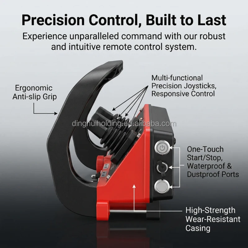 3 4 5 6 Joystick Wireless Remote Control with Emergency Stop IP68 Waterproof CE FCC 12 24V AC for Truck Crane