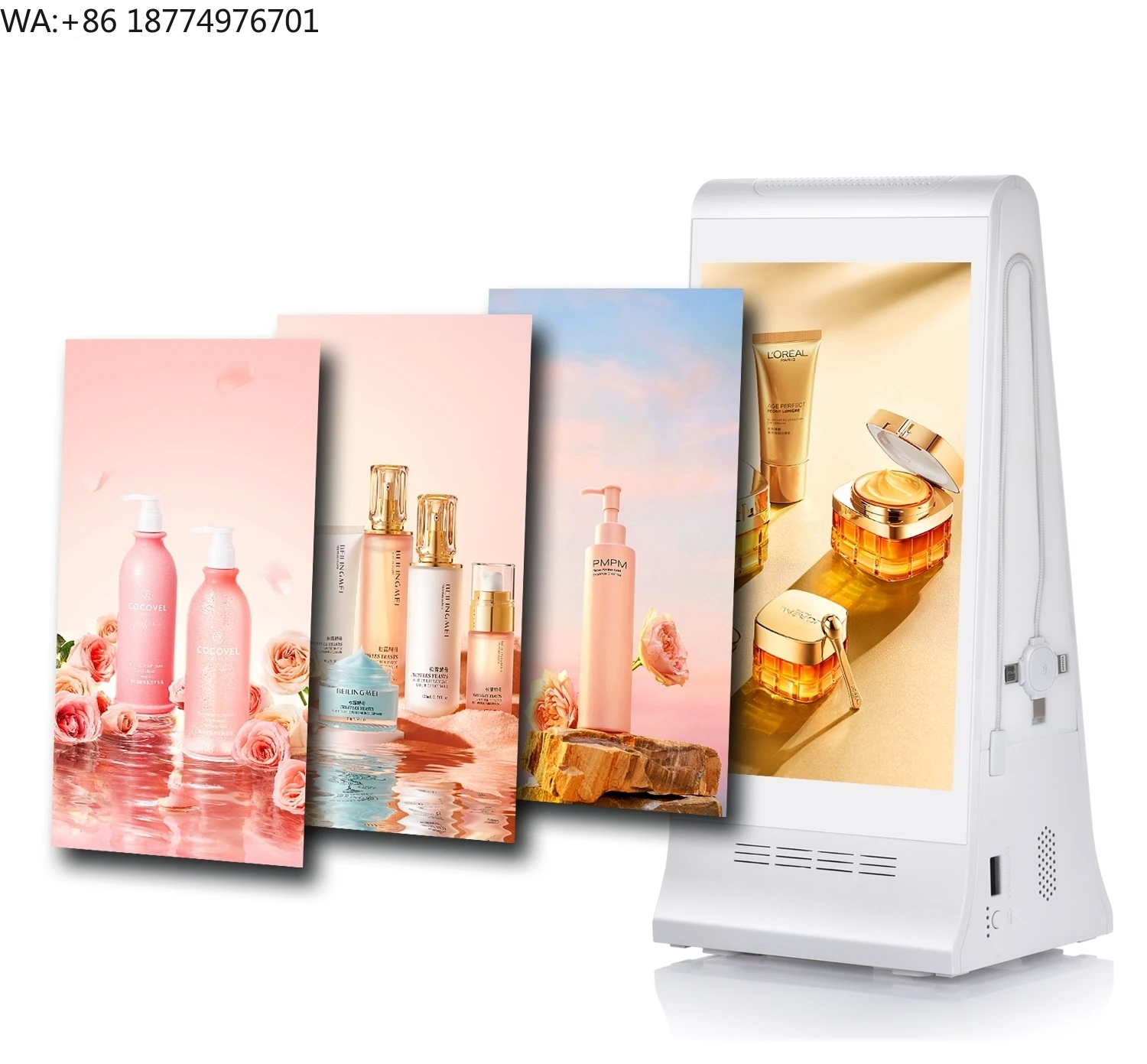 Touchscreen Restaurant Table Display With Battery, WiFi, USB Ads, HD Menu Visuals & QR Code Ordering System