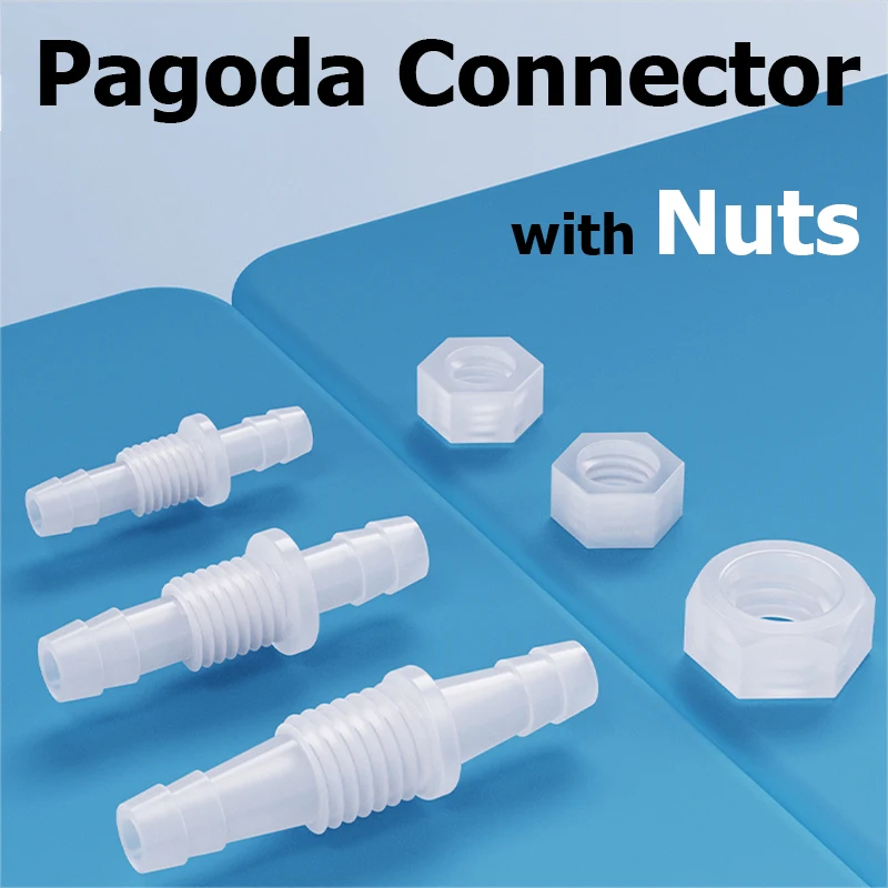 2/10pcs M5~M16 PP Pagoda Direct Connectors Hex Nut ​O-Ring Aquarium Tank Air Pump Adapter Garden Irrigation Hose Joint