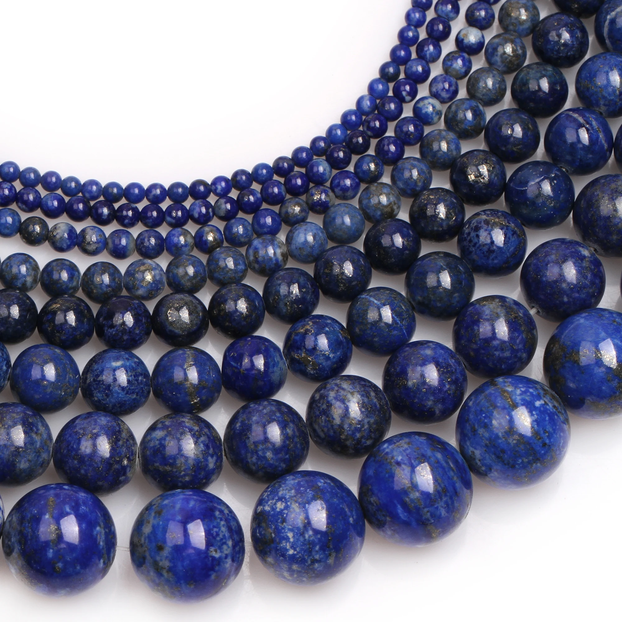 Round Blue Lapis Lazuli Beads Natural Lapis Lazuli Stone DIY Loose Beads For Jewelry Making Beads Strand 15 Inches Wholesale !