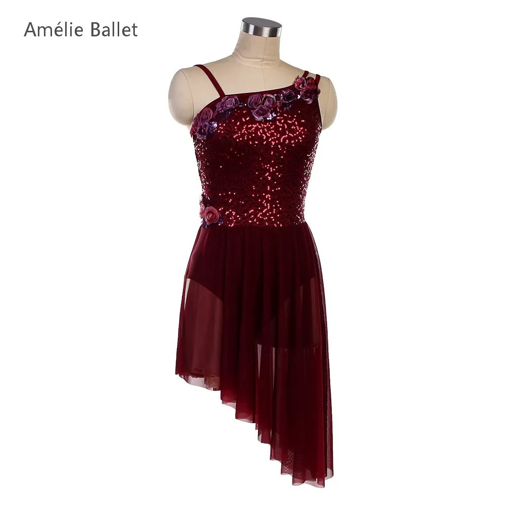 25132-new-ballet-costume-burgundy-sequin-spandex-bodice-ballet-dress-adult-girls-ballet-lyrical-contemporary-dance-costumes