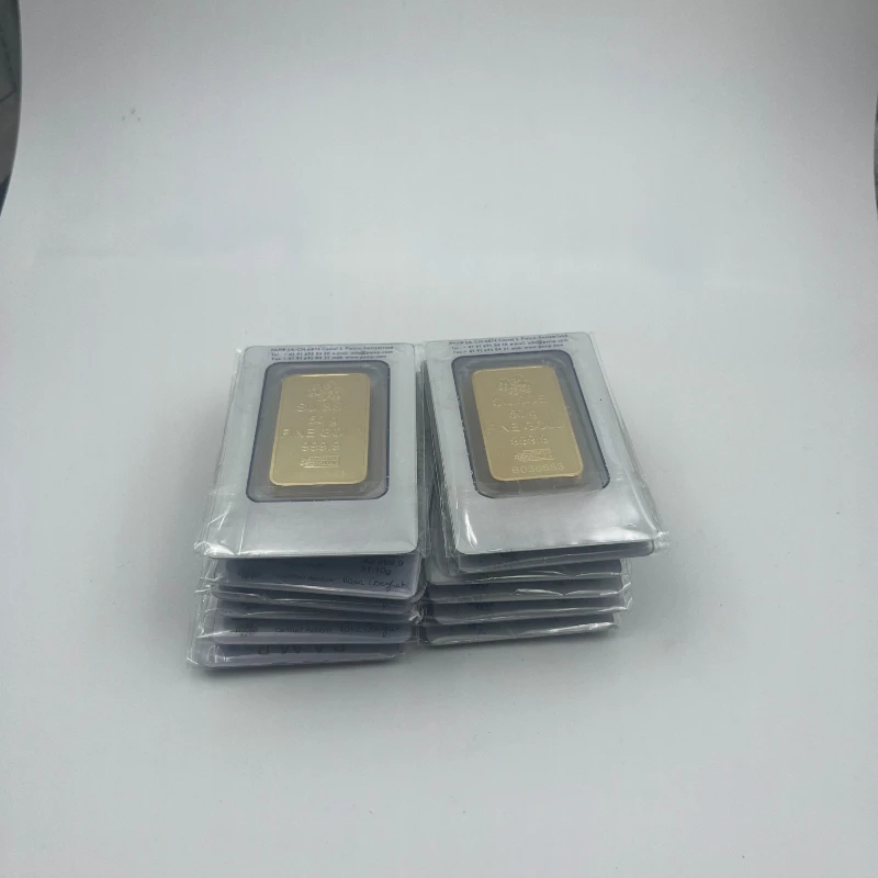 

copper 2.5g-100g different weight gold sealed bar Gold Plated Bullion Non-magnetic Unique number souvenir ingot for display