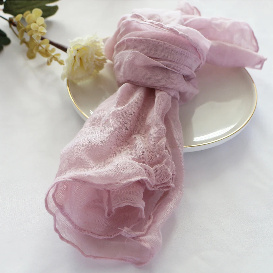 6PCS Gauze Cheesecloth Napkin Table Placemats Setting Dining Wedding Party Banquets Christmas Banquets Arches Cake Decor