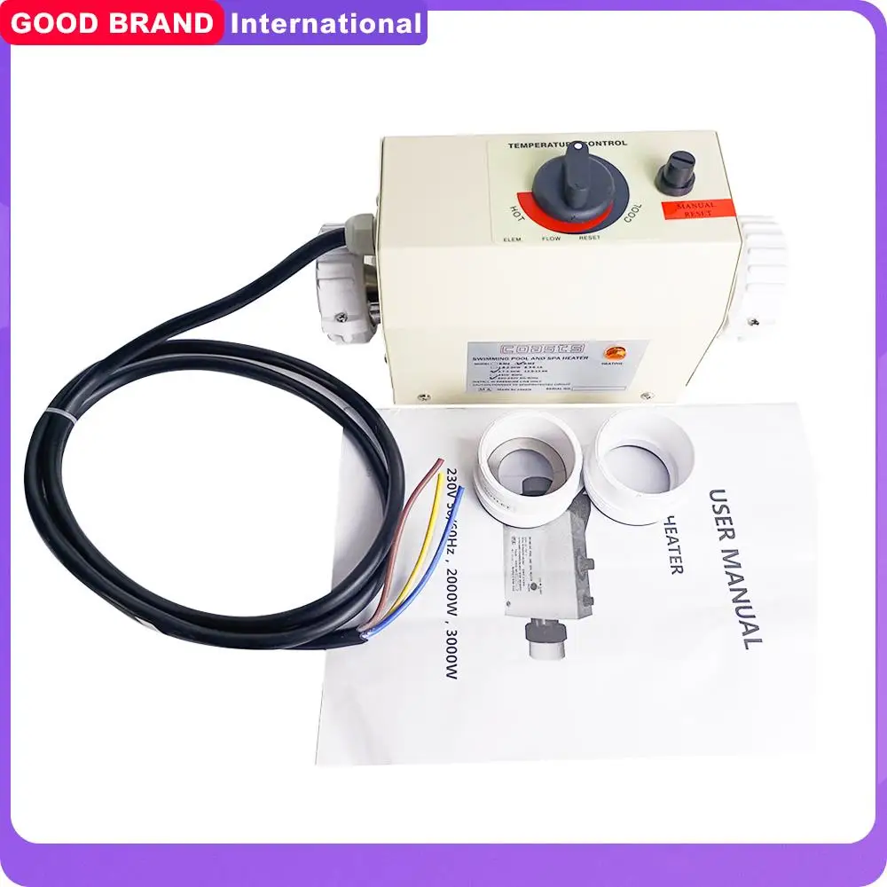 3KW 220V Heater SPA Electric Water Heater Pump Bathtub Pool Hot Tub Equipment Water Heater Thermostat