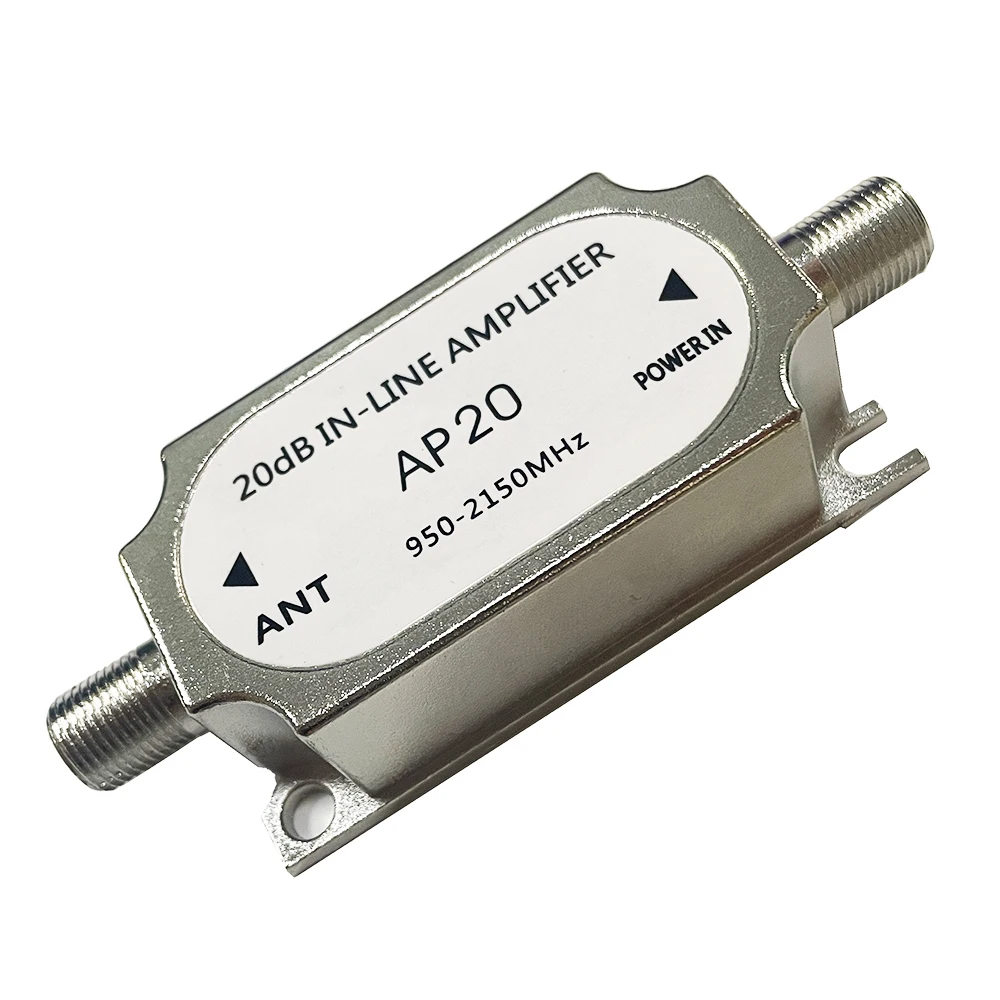 AP20 Satellite 20dB In-line 950-2150MHZ Signal Booster For Antenna Cable Run Channel Strength