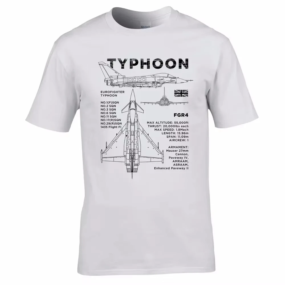2026 New RAF Eurofighter Typhoon Blueprint T-Shirt Cotton O-Neck Summer Short Sleeve Casual Mens T-shirt