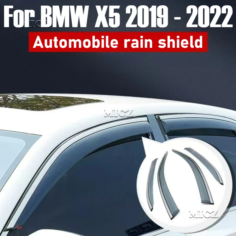 For BMW X5 2019 - 2022 Car Accessories Window Visor Vent Shade Rain Sun Guard Deflector Awnings Shelters Covers