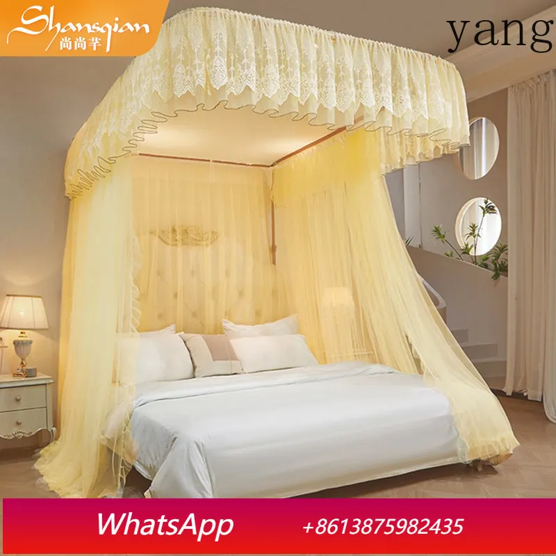 CX gradual change guide rail double pulley hook mosquito net thickened encryption home bedroom floor mosquito net