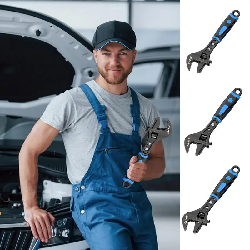 Adjustable Hand Wrench Metal Non-Slip Hand Wrench Wear Resistant Portable Hand Tool Rustproof Hand Wrench For Industrial Home