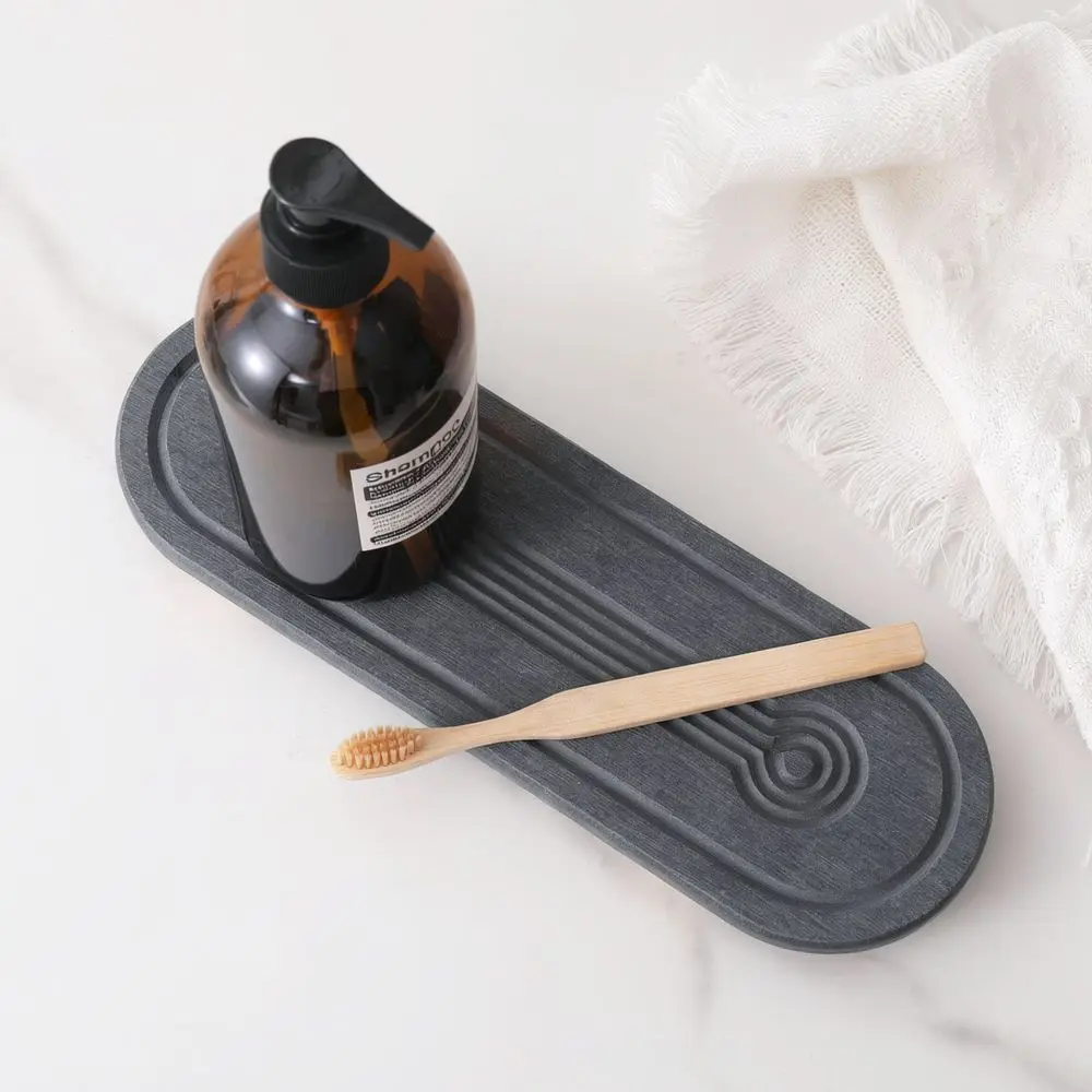 Non Slip Diatomite Tray For Kitchen Sink Soap Holder Modern Absorbent Stone Drying Mat For Countertop Table Coaster