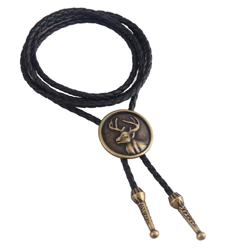 Deer Bolo Tie Skull Bolo Tie Necklace Western Bolo Tie Vintage Cowboy Bolo Tie Cowboy Leathers Necktie Eagle Bolo Tie