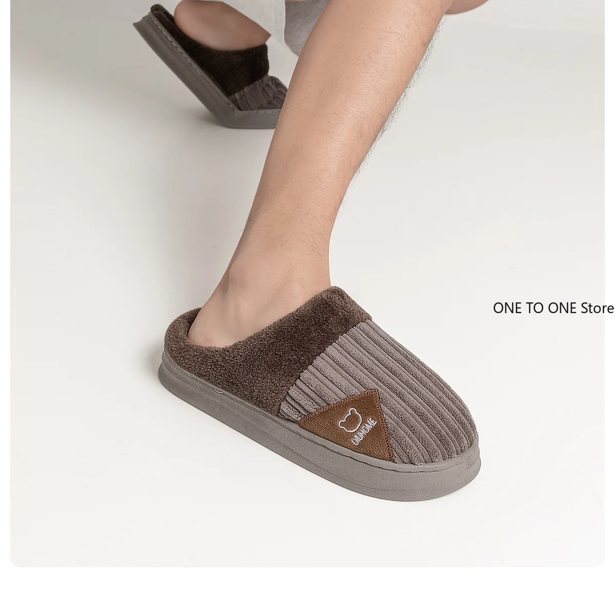 Winter Warm Plush Men Slippers Non Slip Soft Shoes Comfort Flat Heel Indoor Bedroom Couple's Slippers for Home Shoes in Autumn
